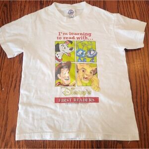 Vintage Disney "I'm learning To Read With Disney's First Readers" Size 10-12 Tee